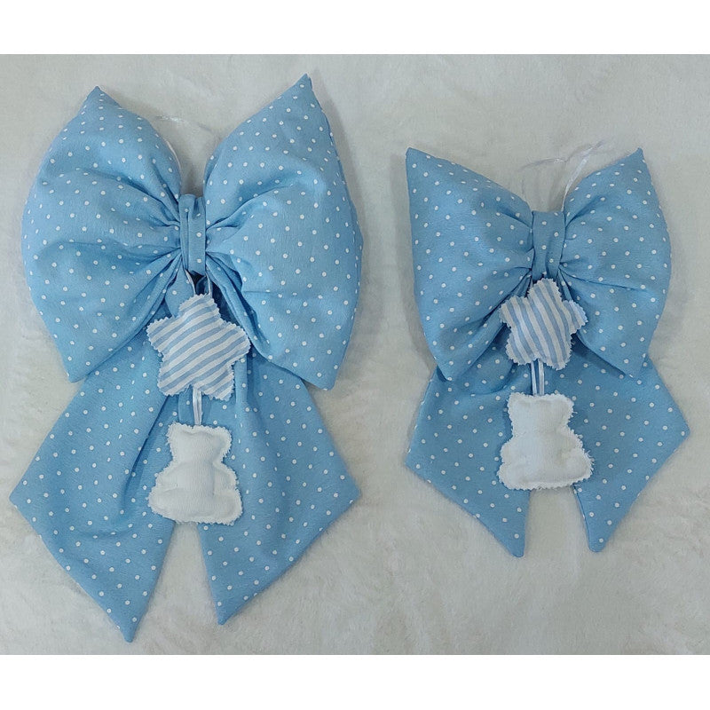 Set Fiocchi Nascita Artigianale Stelle Azzurro