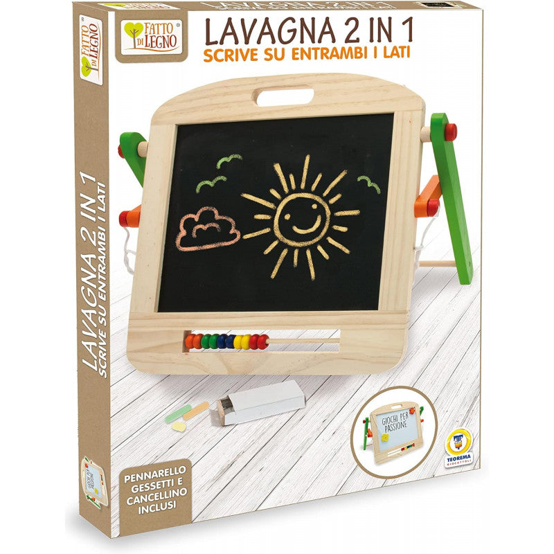 Lavagna 2 in 1 in Legno con Pallottoliere