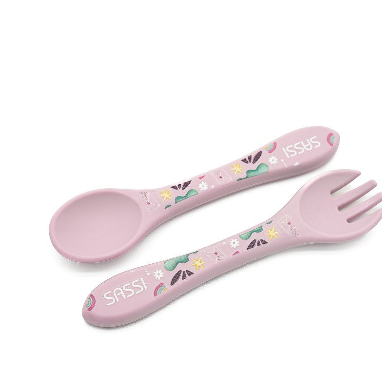 Posate in silicone Unicorno Sparkly