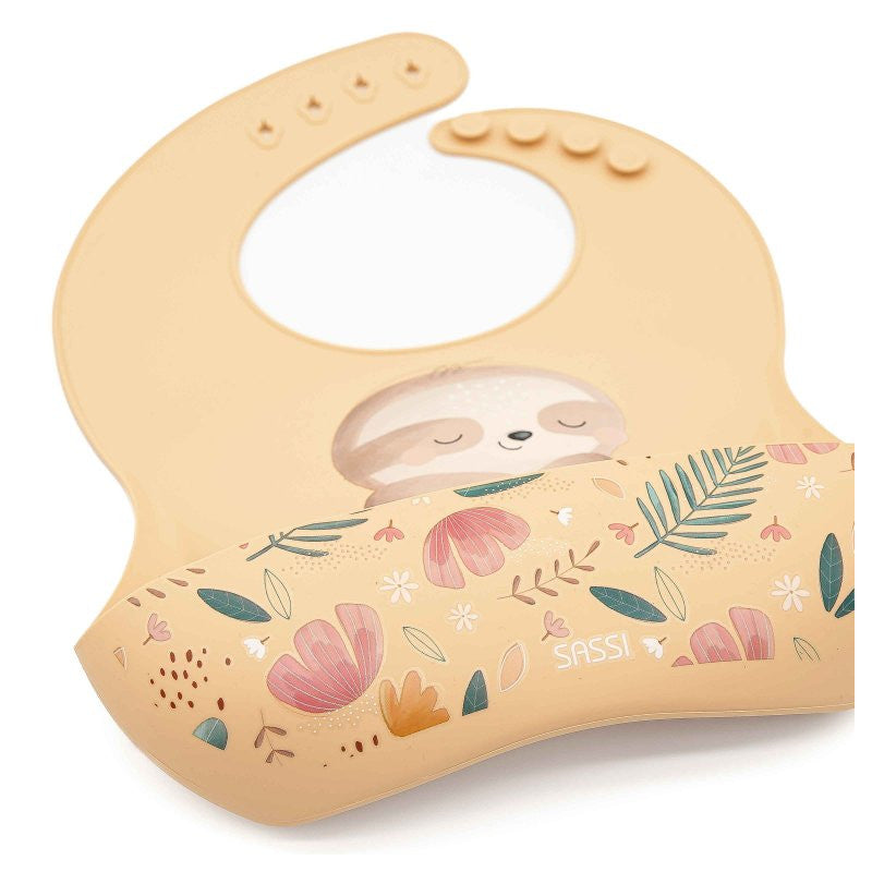 Bavaglino Con Tasca in Silicone Bradipo Gnawy