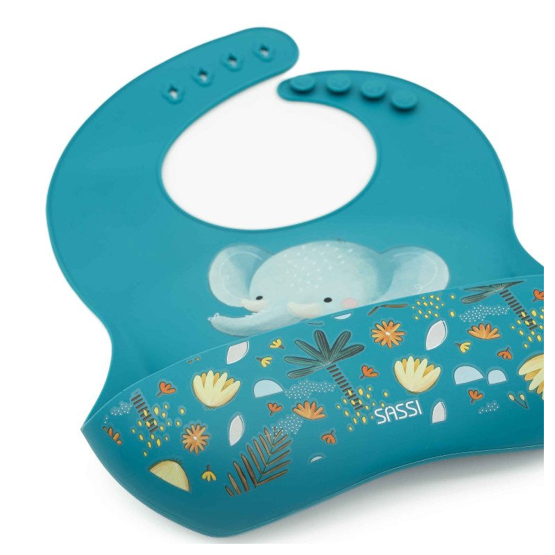 Bavaglino Con Tasca in Silicone Elefante Chewy