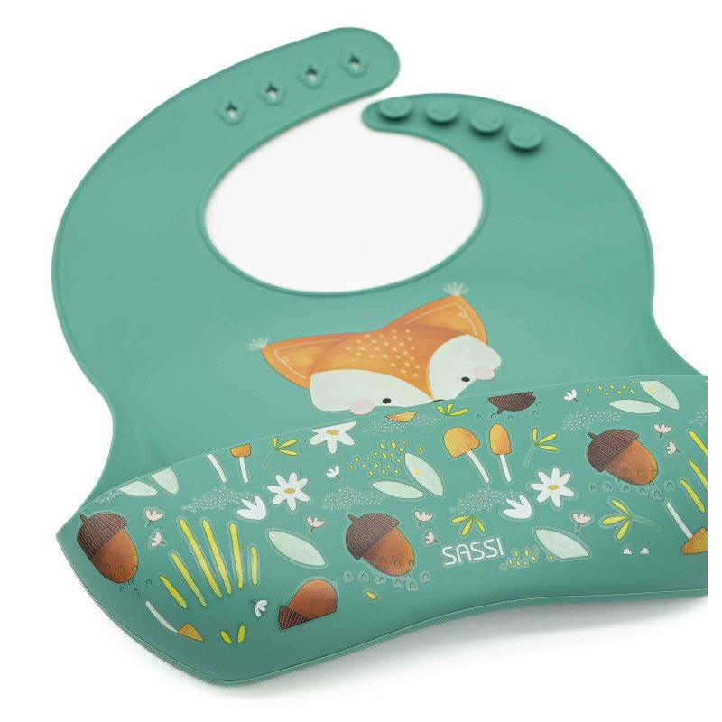 Bavaglino Con Tasca in Silicone Volpe Crunchy