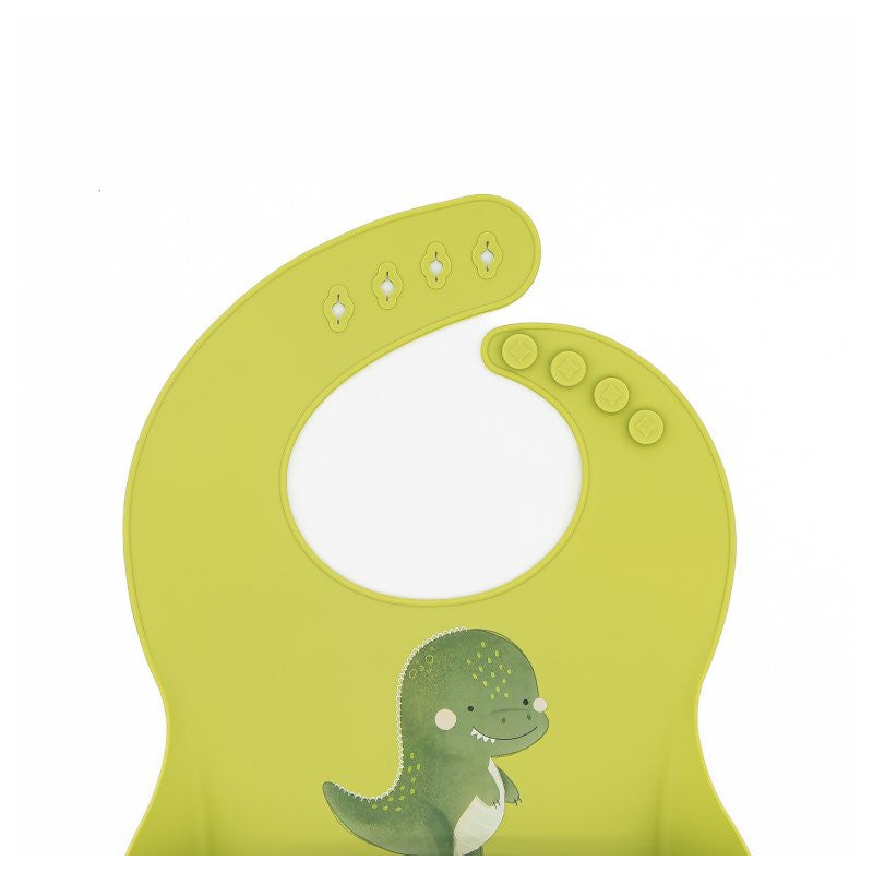 Bavaglino Con Tasca in Silicone Dinosauro Cracky