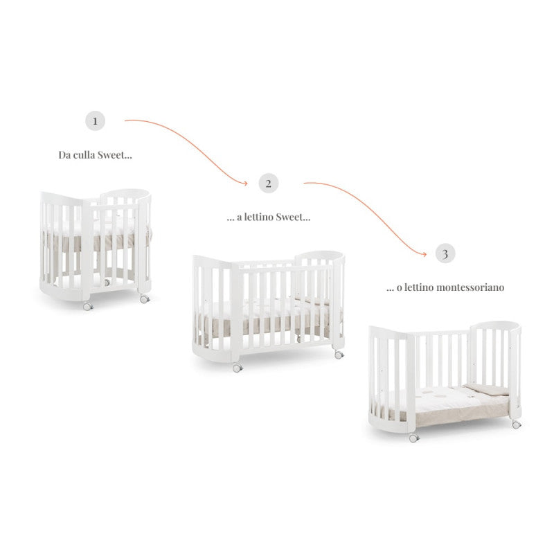 Lettino Evolutivo Sweet Erbesi Completo Grigio