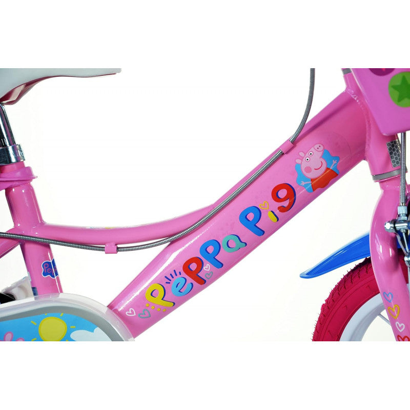 Bicicletta Peppa Pig 16";";La Bicicletta Rapunzel è la bicicletta nei colori del rosa/viola con il personaggio di Rapunzel, disponibile in tre diversi dimensioni: 14" e 16" da scegliere."