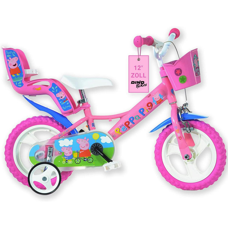 Bicicletta Peppa Pig 12";";La Bicicletta Rapunzel è la bicicletta nei colori del rosa/viola con il personaggio di Rapunzel, disponibile in tre diversi dimensioni: 14" e 16" da scegliere."