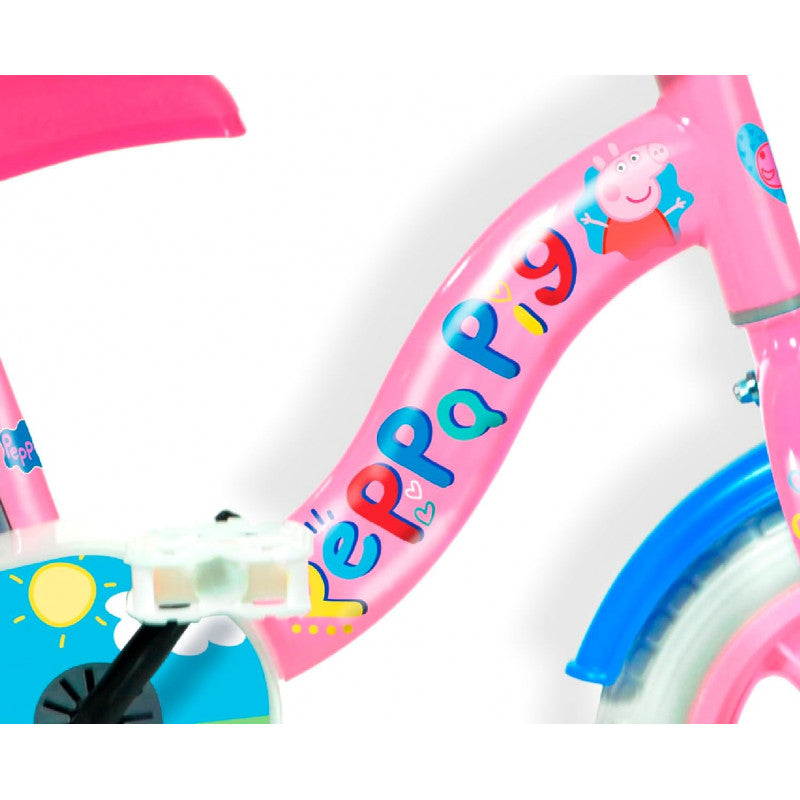 Bicicletta Peppa Pig 10";";La Bicicletta Rapunzel è la bicicletta nei colori del rosa/viola con il personaggio di Rapunzel, disponibile in tre diversi dimensioni: 14" e 16" da scegliere."