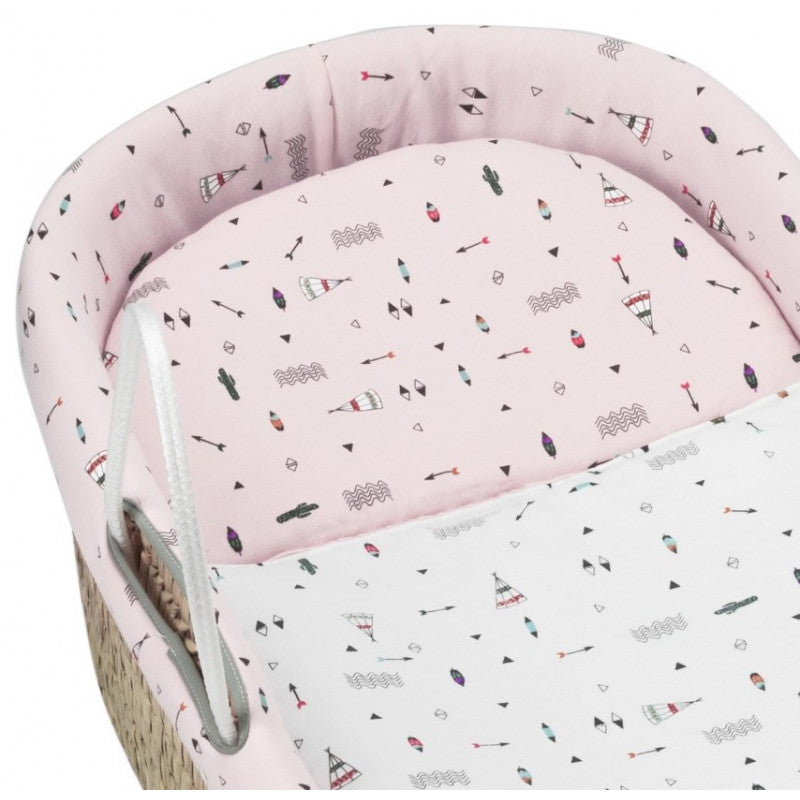Cesta Porta Enfant in Vimini - Rosa
