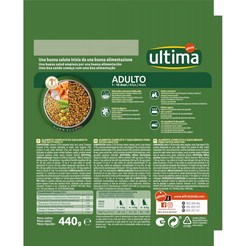 Ultima Cibo per Gatti Aduti con Salmone, 440g
