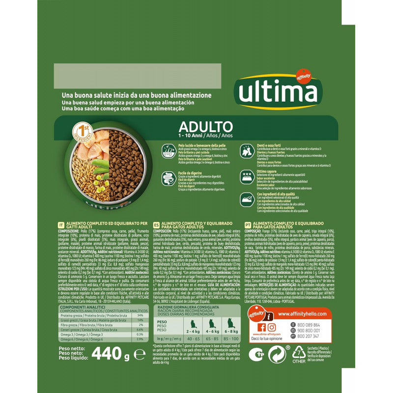 Ultima Cibo per Gatti Adulti con Pollo, 440g