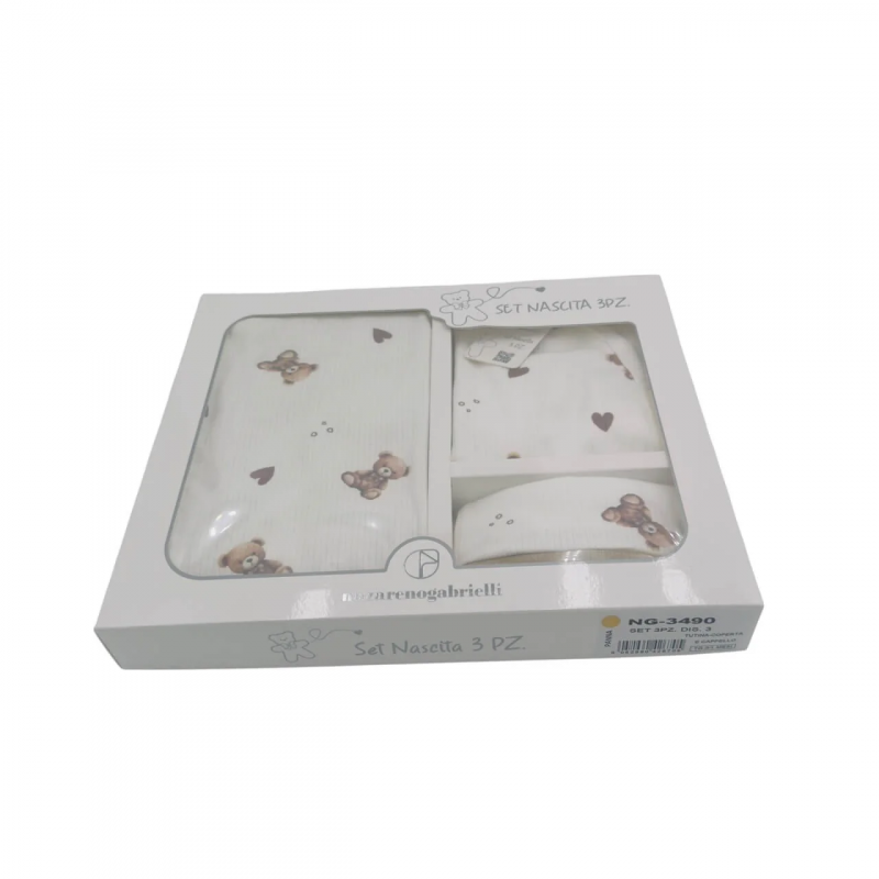 Set neonato 3 pezzi in caldo cotone Beige