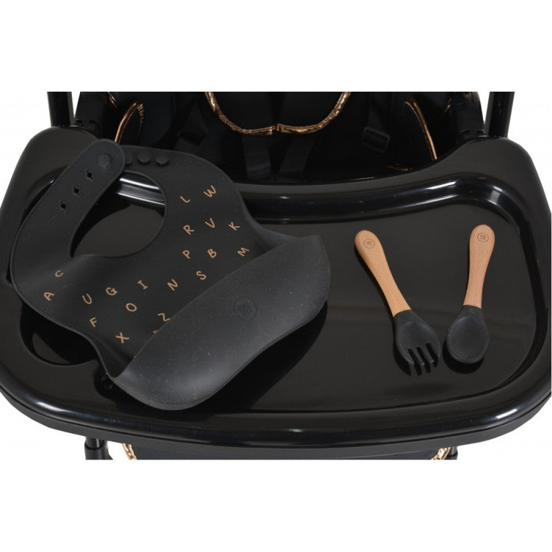 Seggiolone Pappa Lindo Con  Accessori Inclusi Black