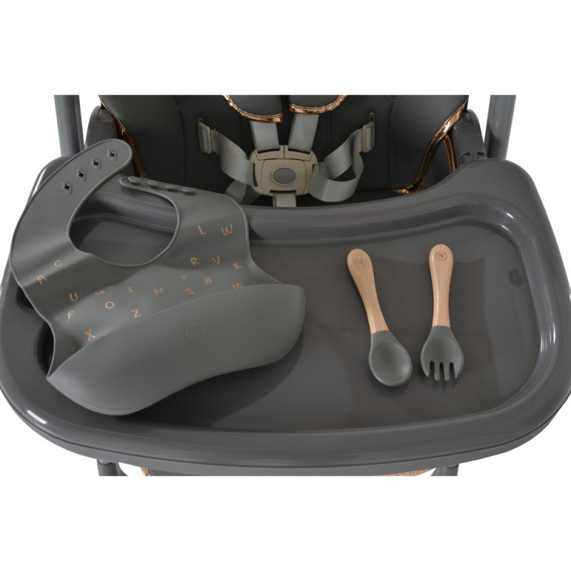 Seggiolone Pappa Lindo Con  Accessori Inclusi Grey