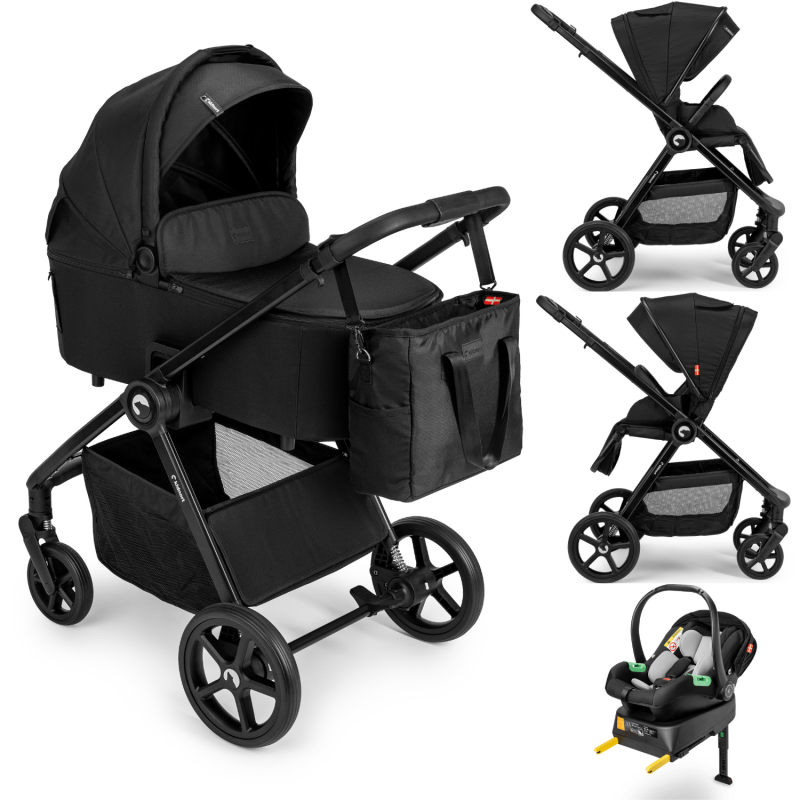 Passeggino Trio 3in1 - Alskar Unique Black