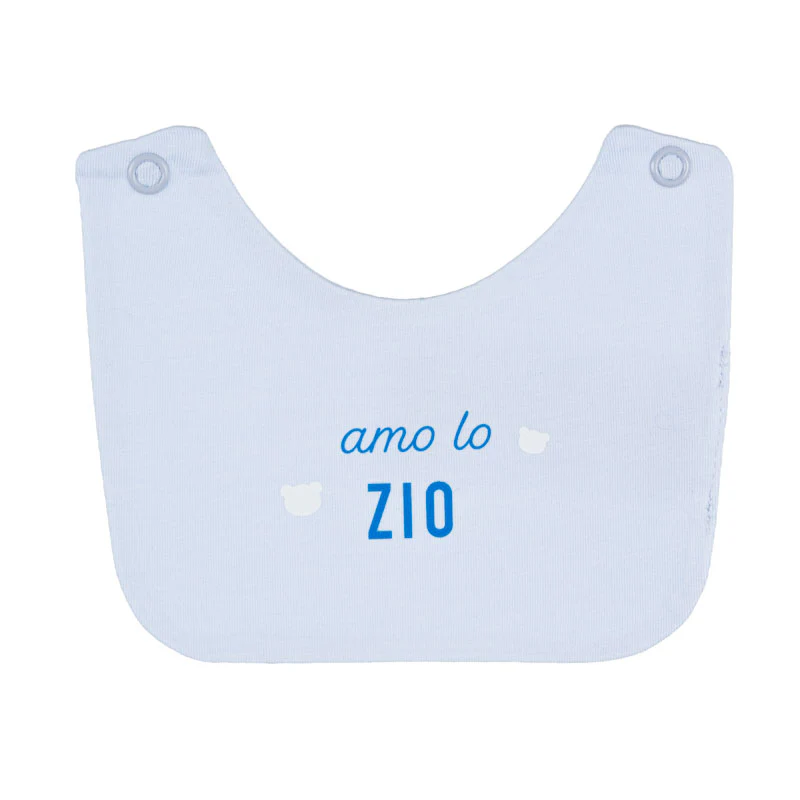 Bavagli Nanan con scritta Azzurro Amo la zia/lo zio