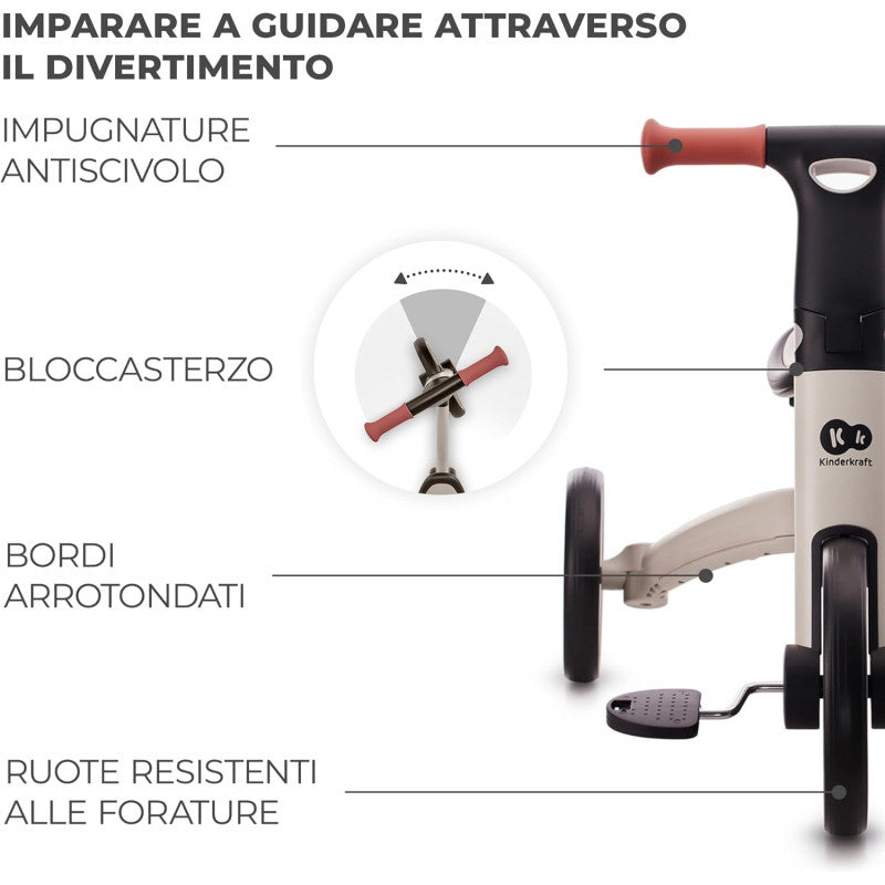 Kinderkraft Triciclo 3in1 4TRIKE, Mini bici,