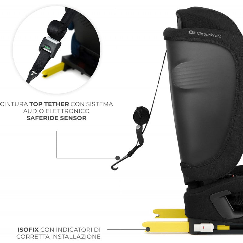 Seggiolino auto I-Size FIX2GO  76-150cm Black