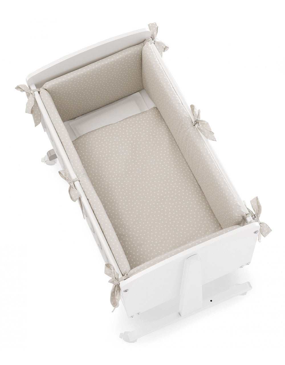 Culla Ninna Bianca + Cuori Beige