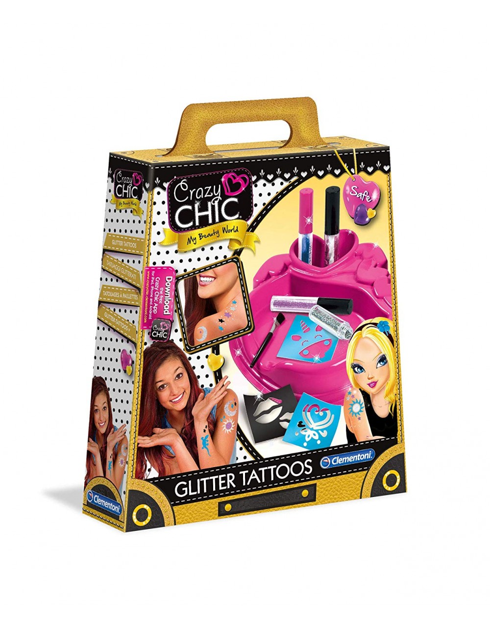 Crazy Chic-Glitter Tattoo Clementoni