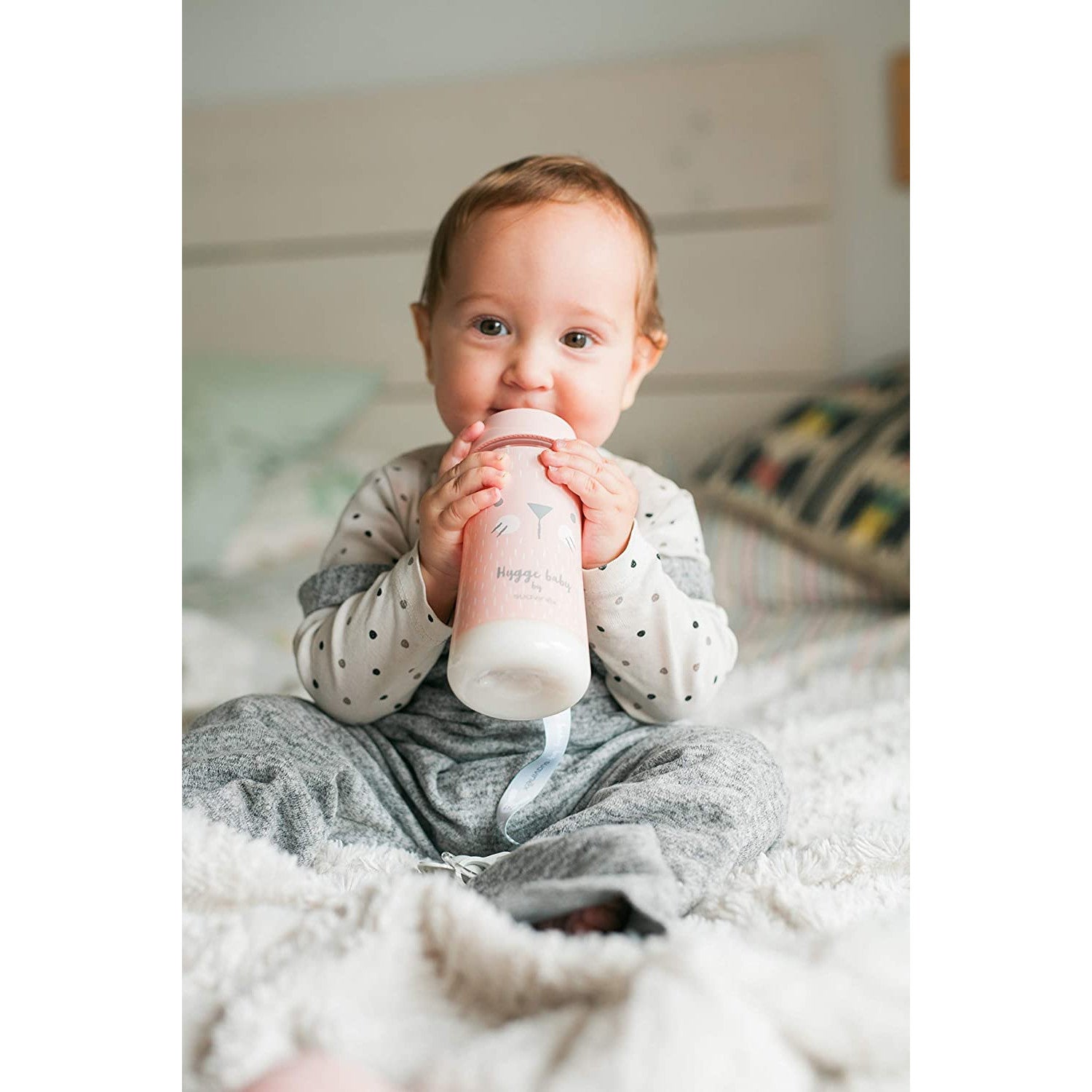 Biberon Hygge Baby Coniglio Pois Rosa - 3 Posizioni 240 ml