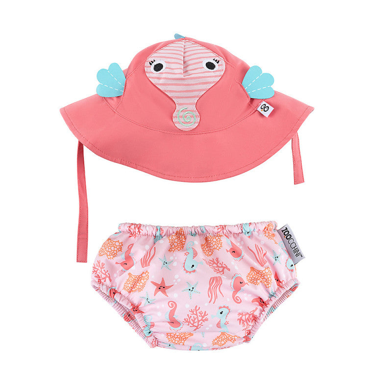 Traje de baño reductor y gorro caballito de mar | 3-6 Meses
