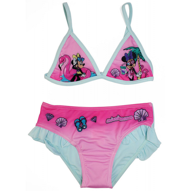Costume Bikini Minnie Azzurro - 5/6 Anni