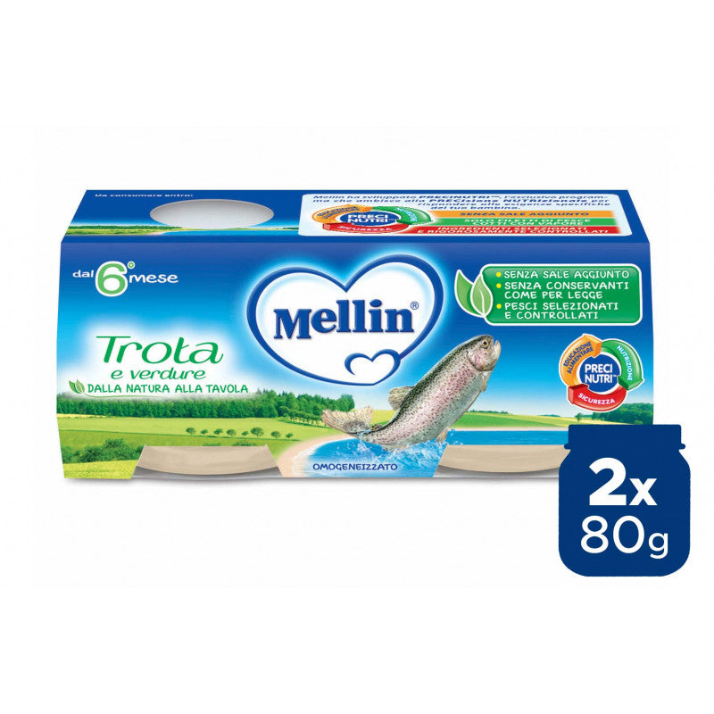 Omogeneizzato Trota Mellin - 2 x 80 g