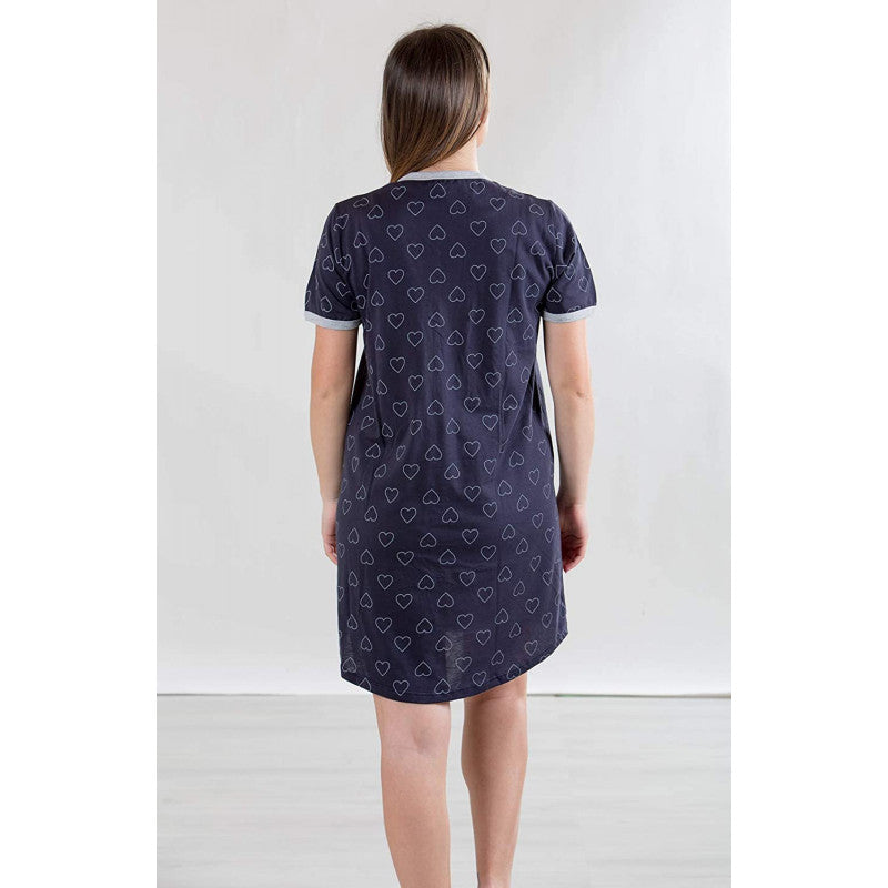 Camicia da Notte Blu a Cuori - T7