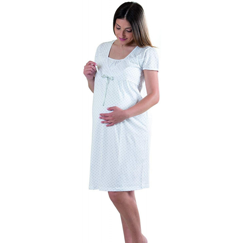 Camicia da Notte Premaman con Fiocchetto - T5