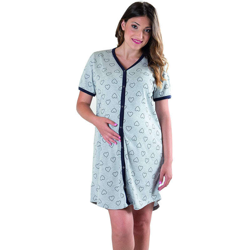 Camicia da Notte Grigia a Cuori - T6