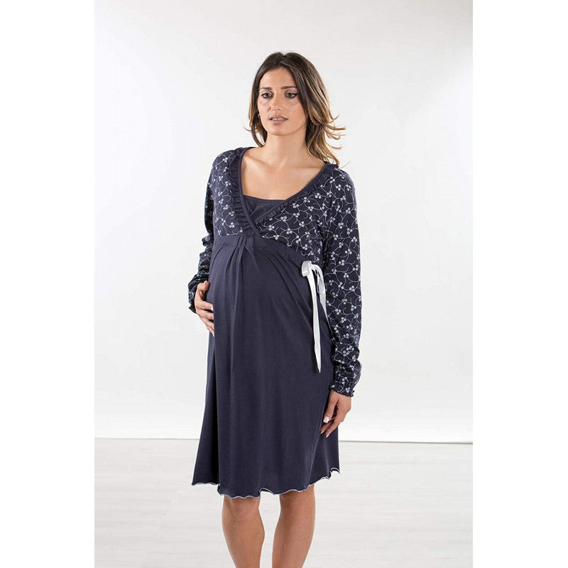 Camicia da Notte Fantasia Floreale Aperta Avanti - T4