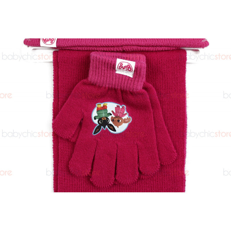 Set Sciarpa, Cappello e Guanti di Bing - Rosa