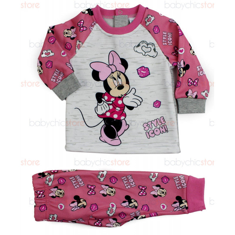 Tuta Neonato Disney Minnie Rosa/Grigio - 18 Mesi