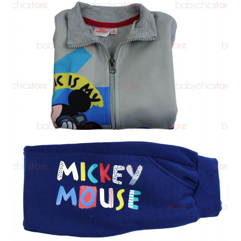 Jogging Set Mickey Mouse - Grigio/Blu - 7 Anni