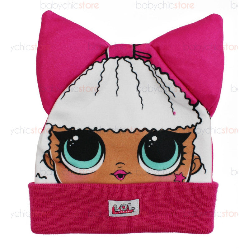 Set Cappello con Orecchie e Guanti LOL - Rosa