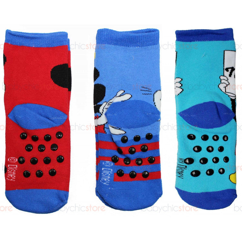 3 Paia Calzini Antiscivolo Mickey Mouse - 27/30