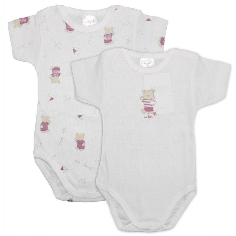 Set 2 Body Orsetto Rosa - 6 Mesi