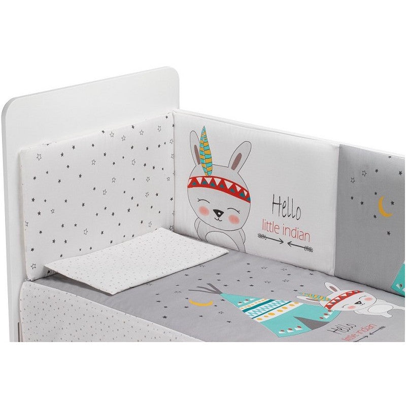 Completo Piumone e Paracolpi per Lettino - Little Indian Grigio