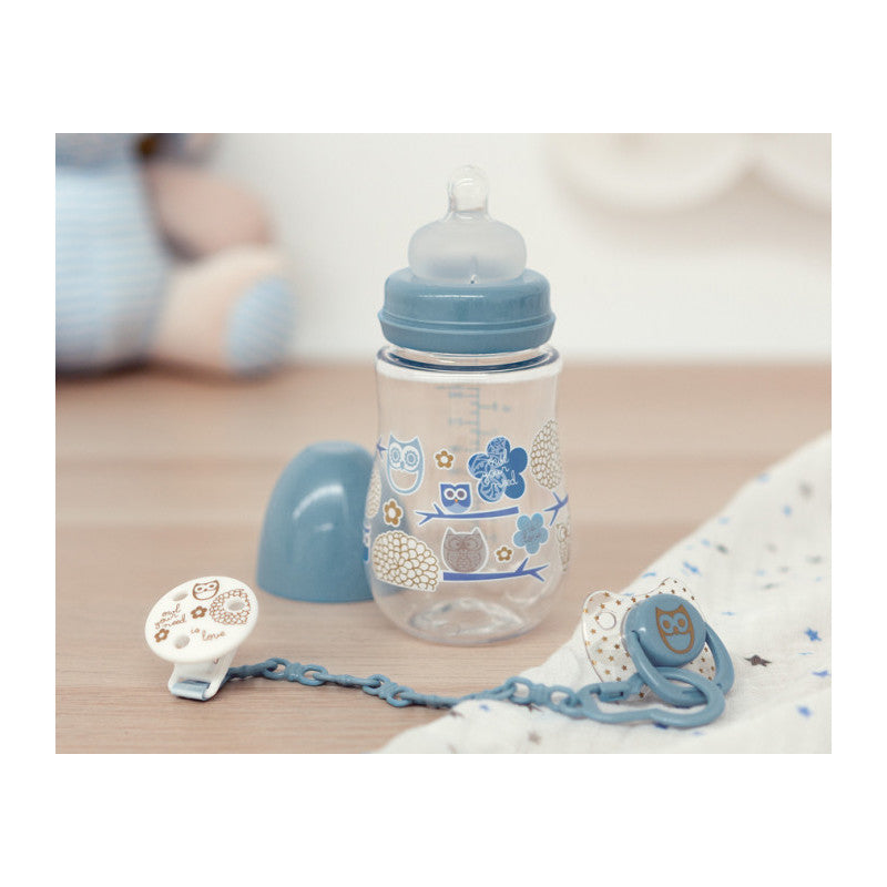 Set Biberon, Ciuccio e Clip - Azzurro