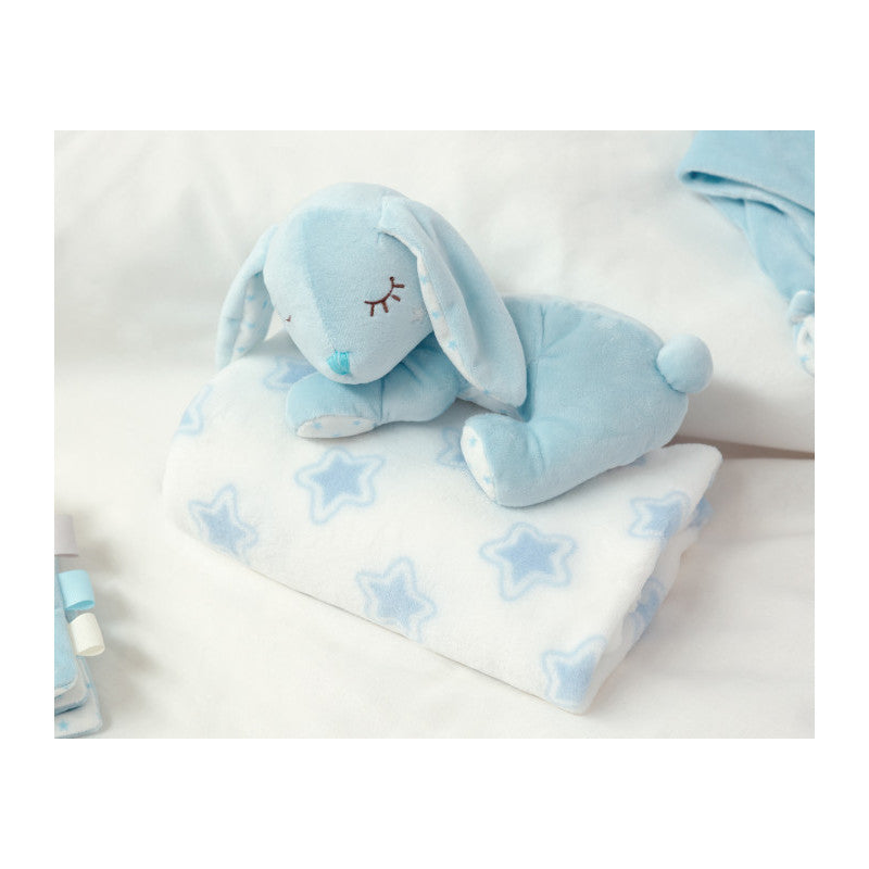Peluche Coniglietto con Copertina - Azzurro