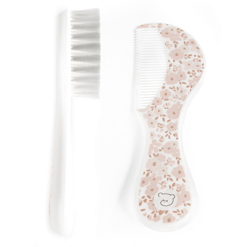 Pasito a Pasito - Set Spazzola e Pettine Flowers Pink