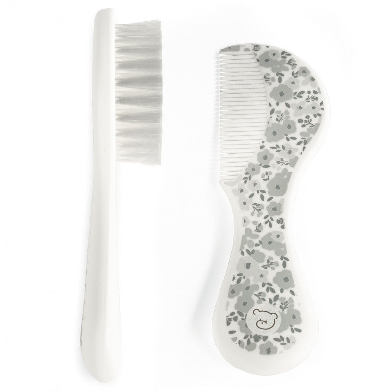 Pasito a Pasito - Set Spazzola e Pettine Flowers Grey