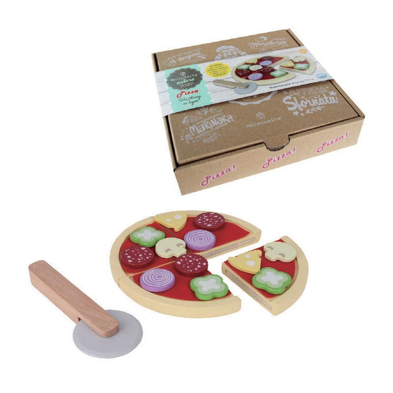 Ensemble de pizza à emporter en bois
