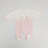 Tutina In Ciniglia Con Ricamo Rosa 6/9 Mesi