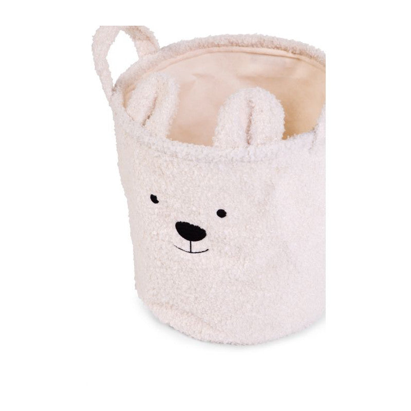 Set di 3 Cesti Portaoggetti Teddy White