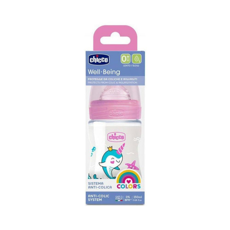 Biberon Benessere Flusso Lento In Plastica Rosa